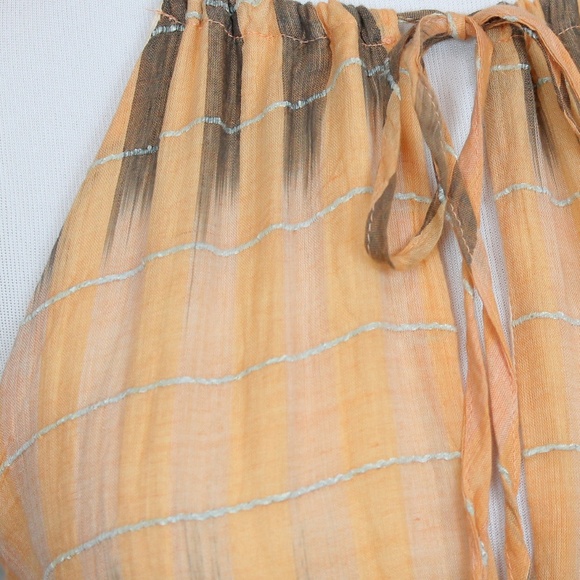 Anthropologie Akemi + Kin Ikat Peach Halter Midi Dress M - Picture 7 of 8